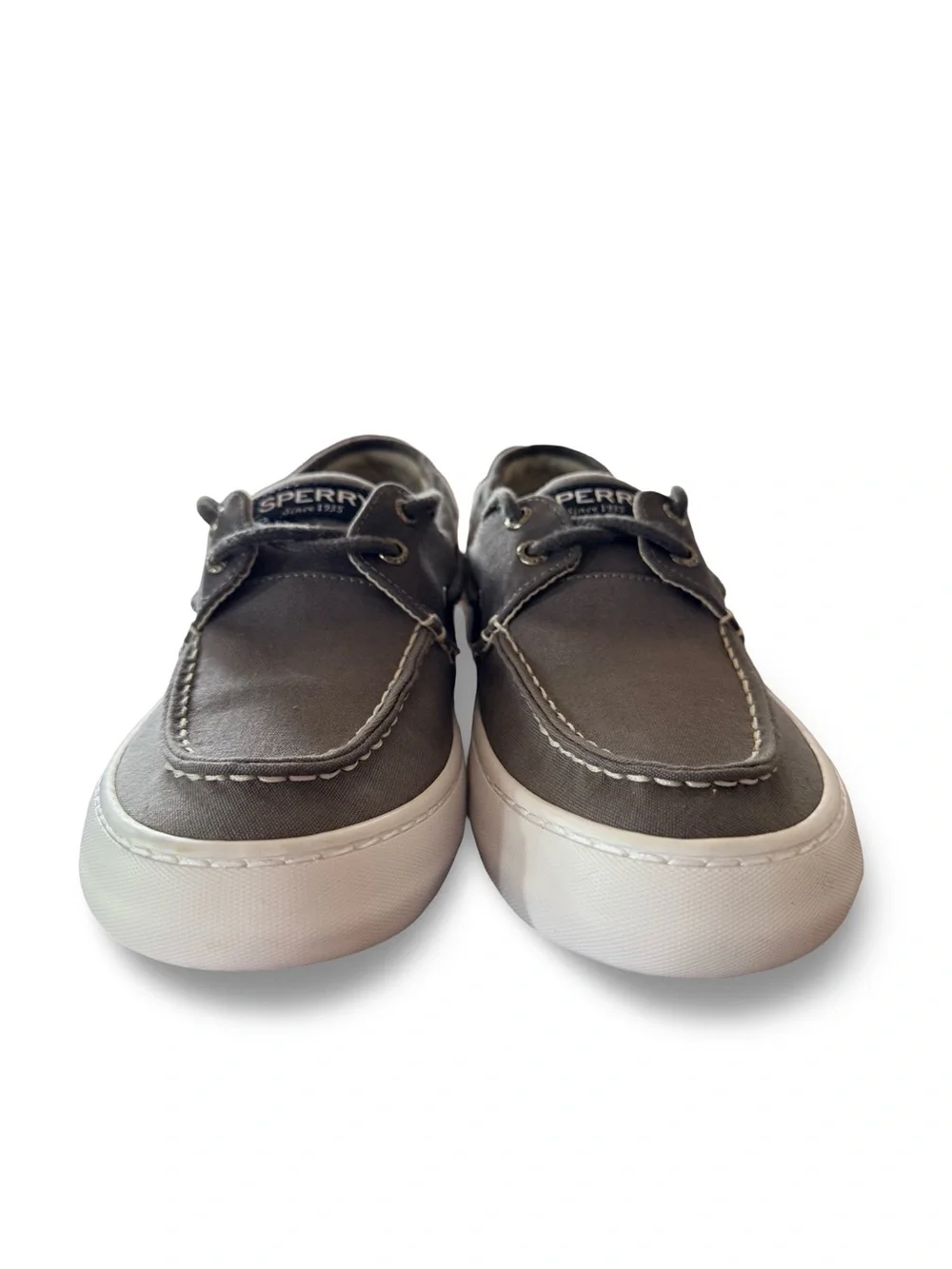 Brand New Sperry Men's Grey Canvas Boat Shoes Size 8.5